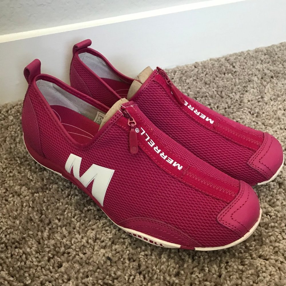 Like New Merrell Pink Zip Sneakers